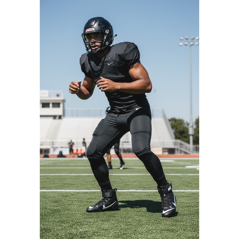 Nike Force Flex Mens‎ Football Cleats Black White High Top